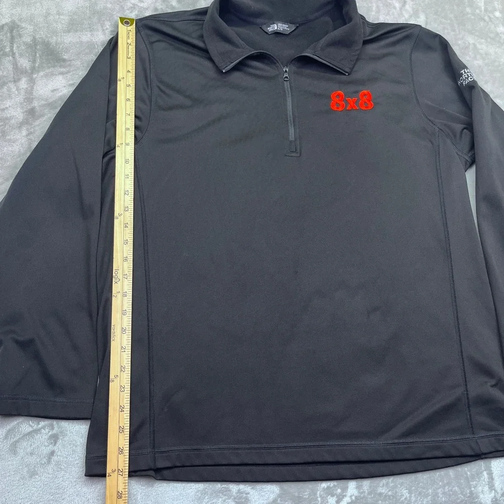 The North Face Mens Tech XL Pullover 1/4 Zip Long‎ Sleeve Black 8x8 Logo Outdoor